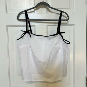 Jcrew Bow-strap tank top in cotton poplin